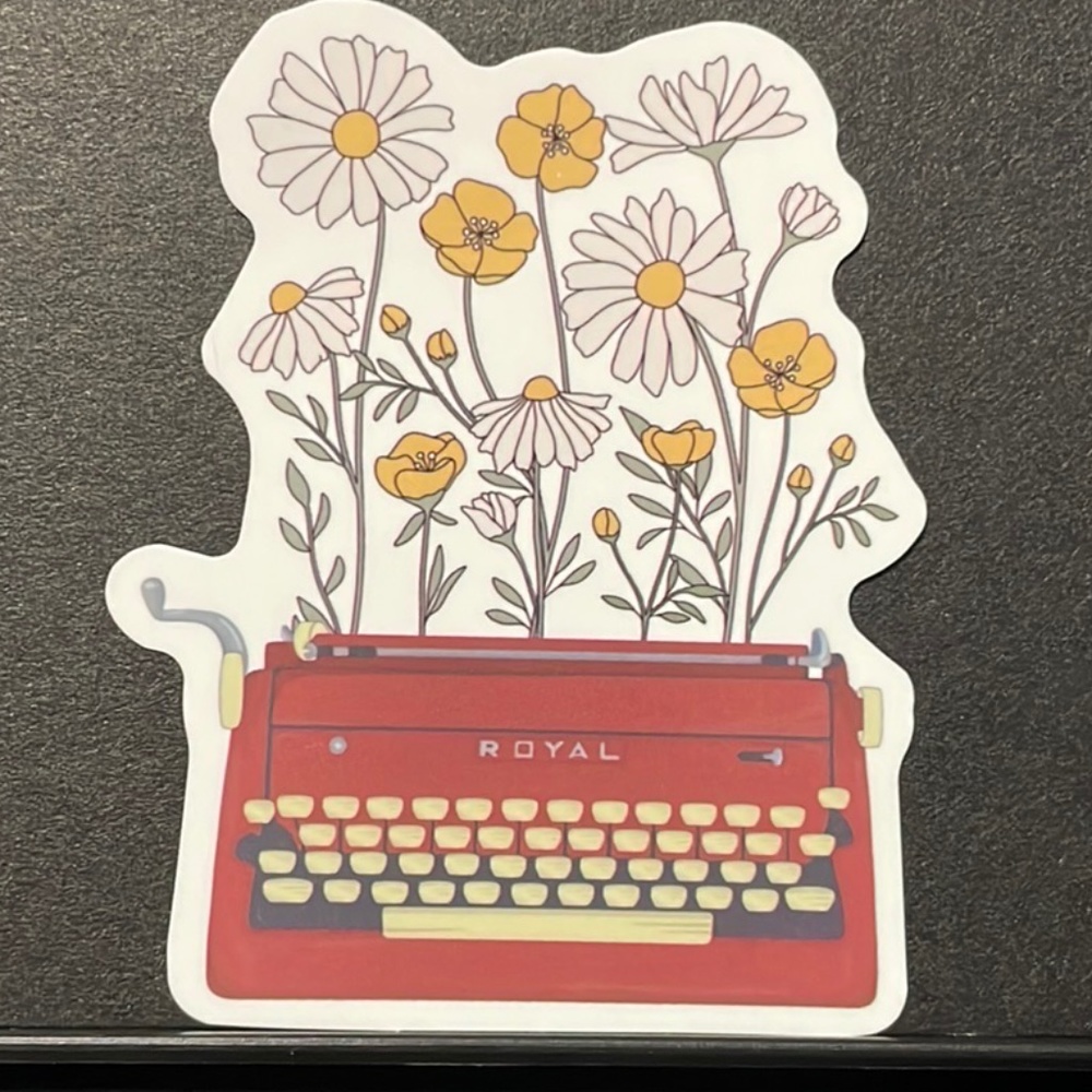 TYPE WRITER FLOWER NOTES STICKER